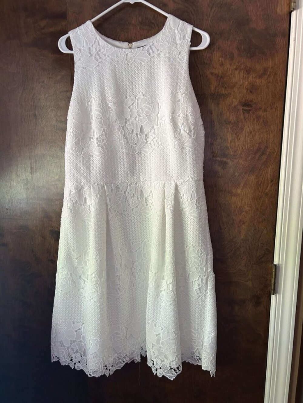 White House Black Market Ivory Lace Dress, Size 14